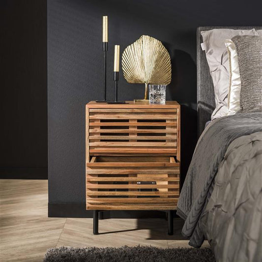 Nachtkastje Slide | Naturel Acaciahout