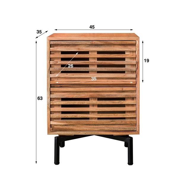 Nachtkastje Slide | Naturel Acaciahout