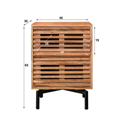 Nachtkastje Slide | Naturel Acaciahout