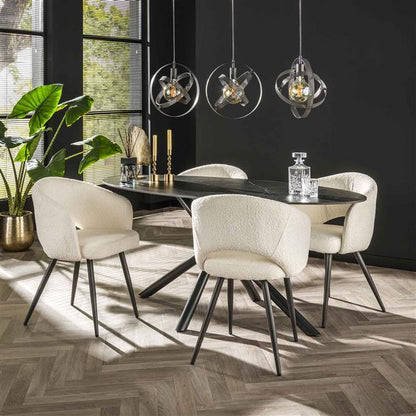 Eetkamerstoel Salem | Wit Bouclé