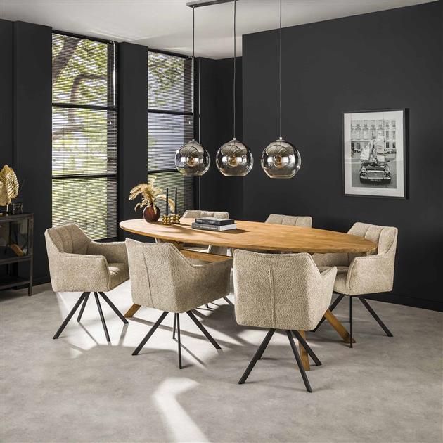 Eetkamerstoel Raster | Beige Bouclé