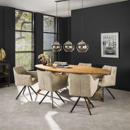 Eetkamerstoel Raster | Beige Bouclé