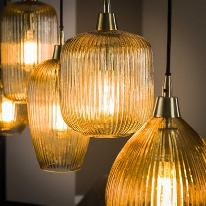 Hanglamp Bandon | Amberkleurig Glas