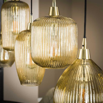 Hanglamp Bandon | Amberkleurig Glas