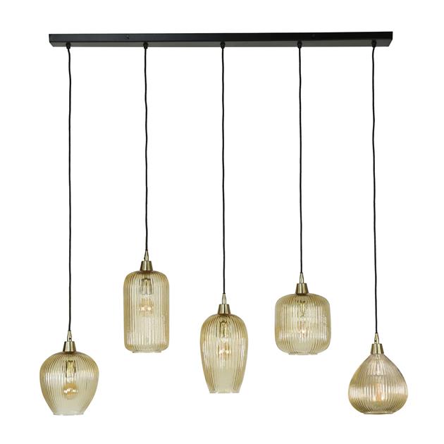 Hanglamp Bandon | Amberkleurig Glas