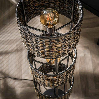 Vloerlamp Tower Waterhyacint | Zwart