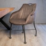 eetkamerstoel met wieltjes antraciet grijs