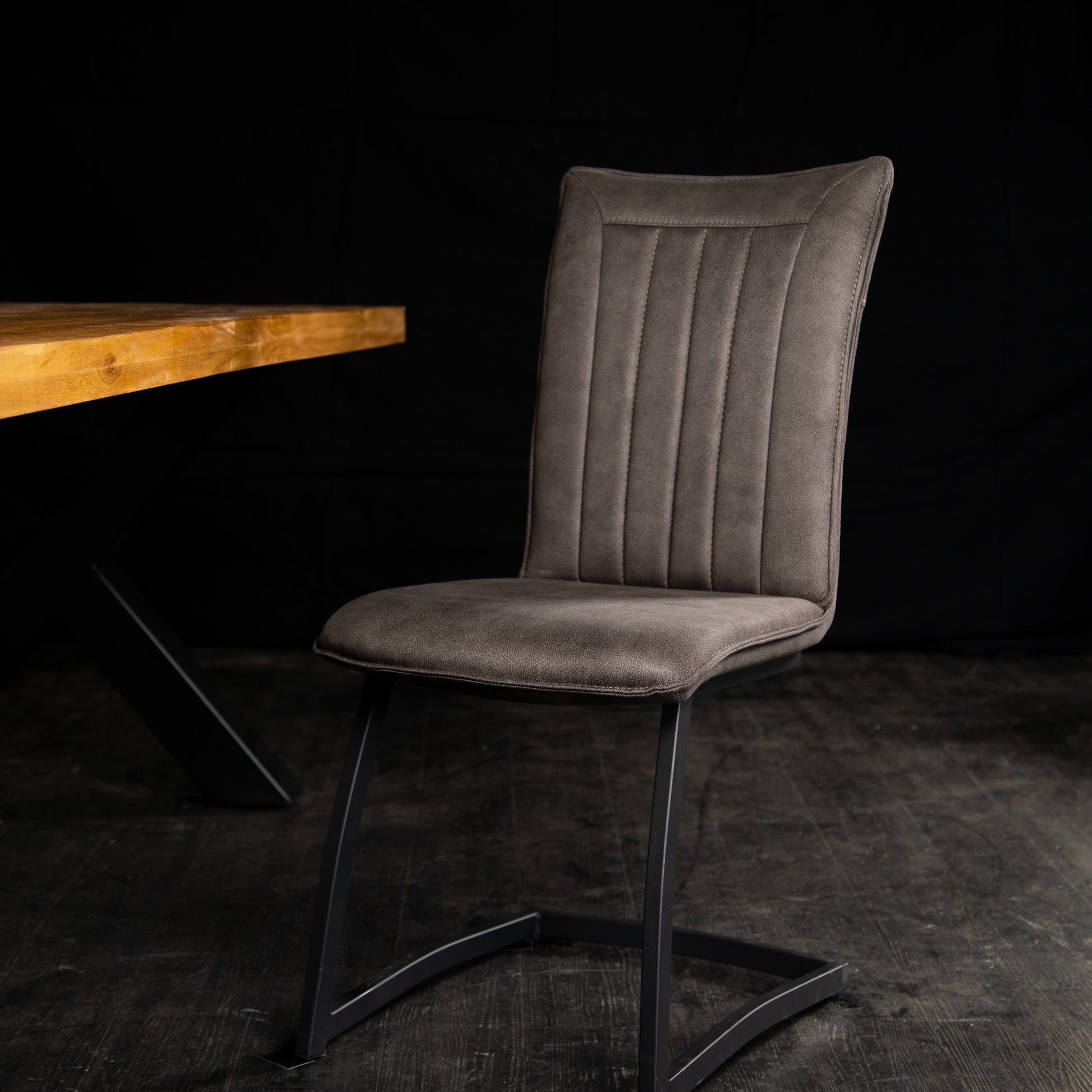 eetkamerstoel amara antraciet zonder armleuning