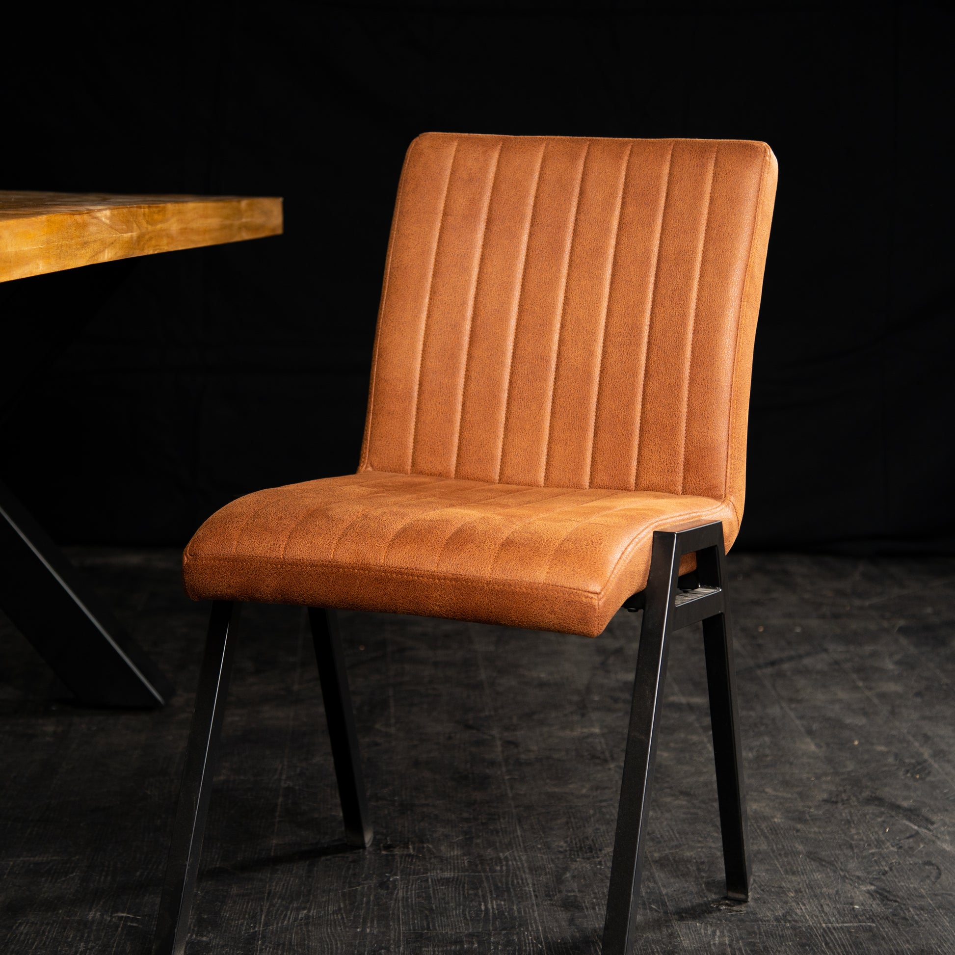 eetkamerstoel matz cognac industriele eetkamerstoel