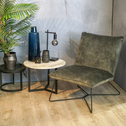 Marmeren Salontafel Rond 60 Mat Wit