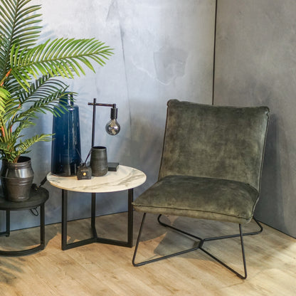 Marmeren Salontafel Rond 60 Mat Wit