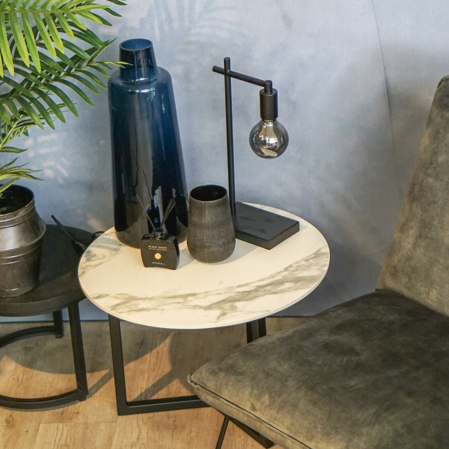 Marmeren Salontafel Rond 60 Mat Wit