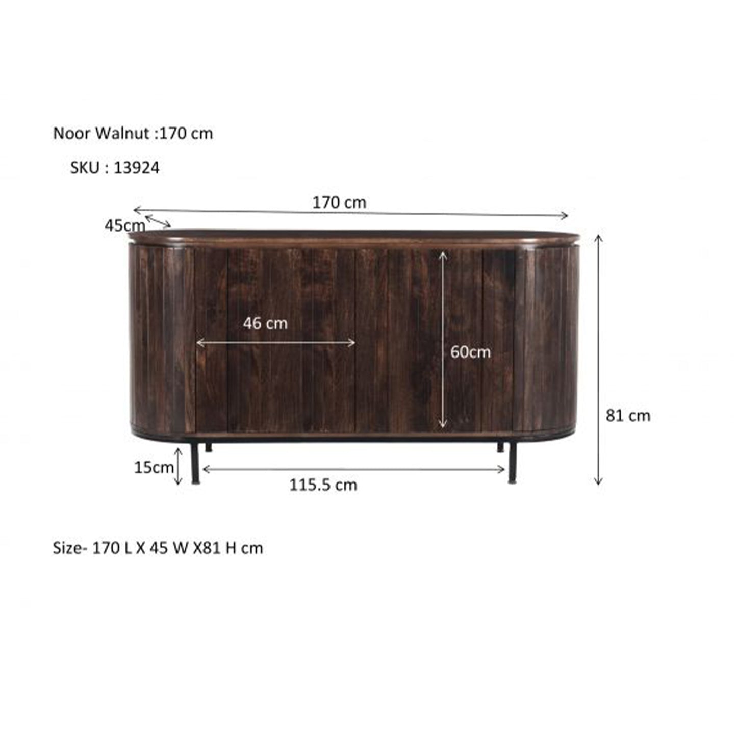 Dressoir Noor | Walnoot Mangohout