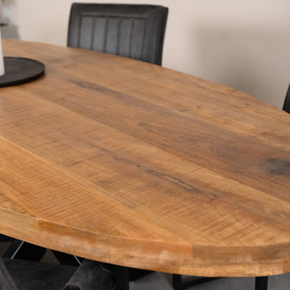 ovale eetkamertafel freya mangohout