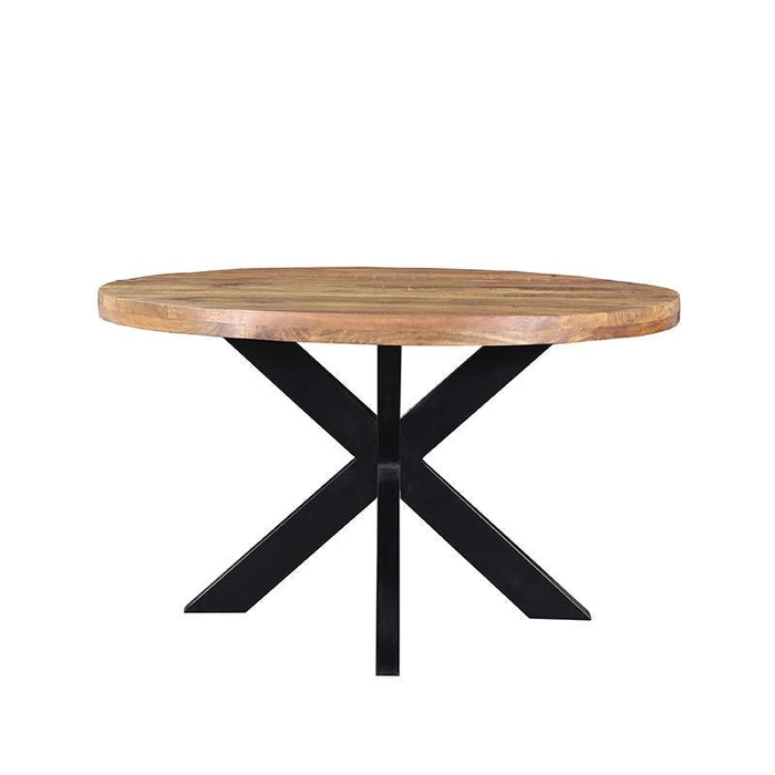 witfoto ronde eettafel mangohout