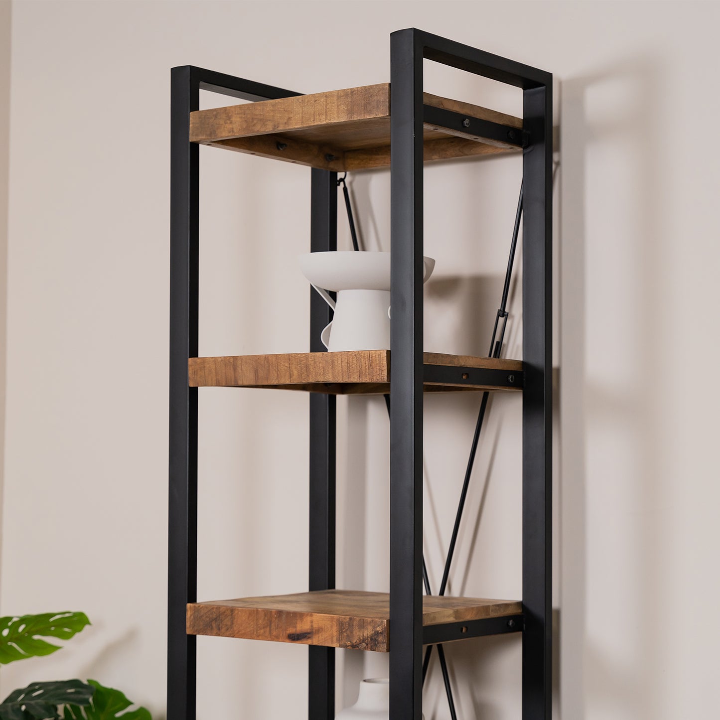 open boekenkast britt mangohout