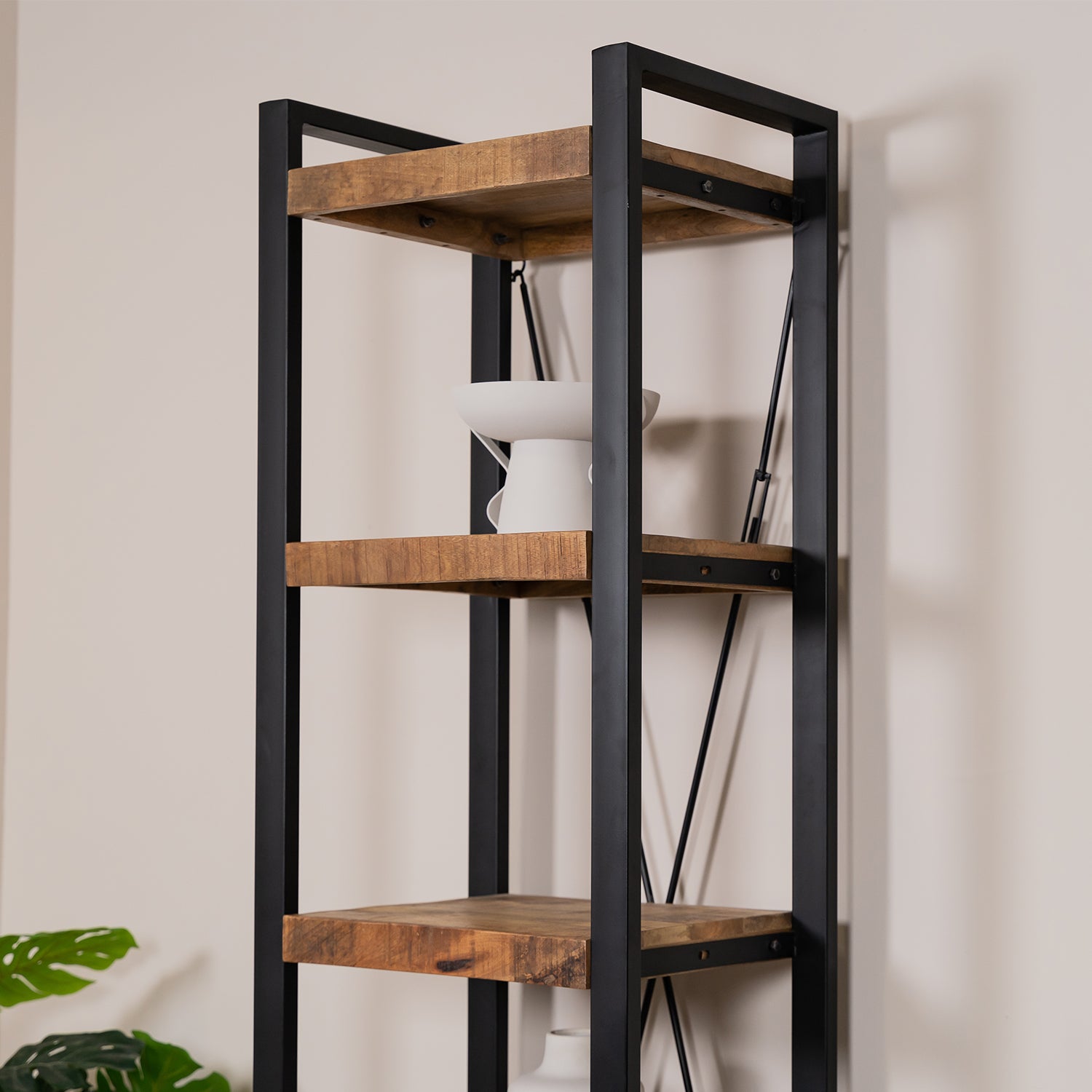 open boekenkast britt mangohout