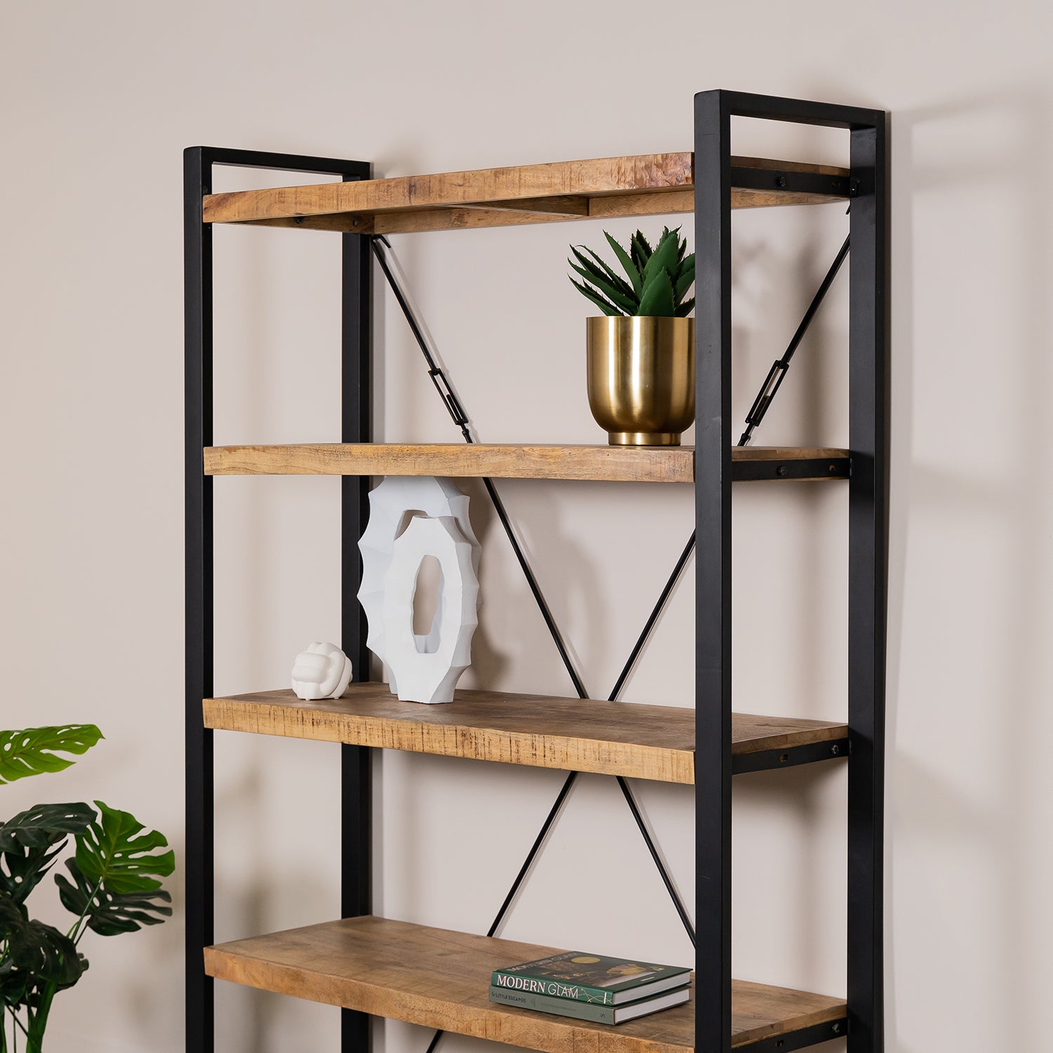 britt boekenkast - 120 cm mangohouten boekenkast