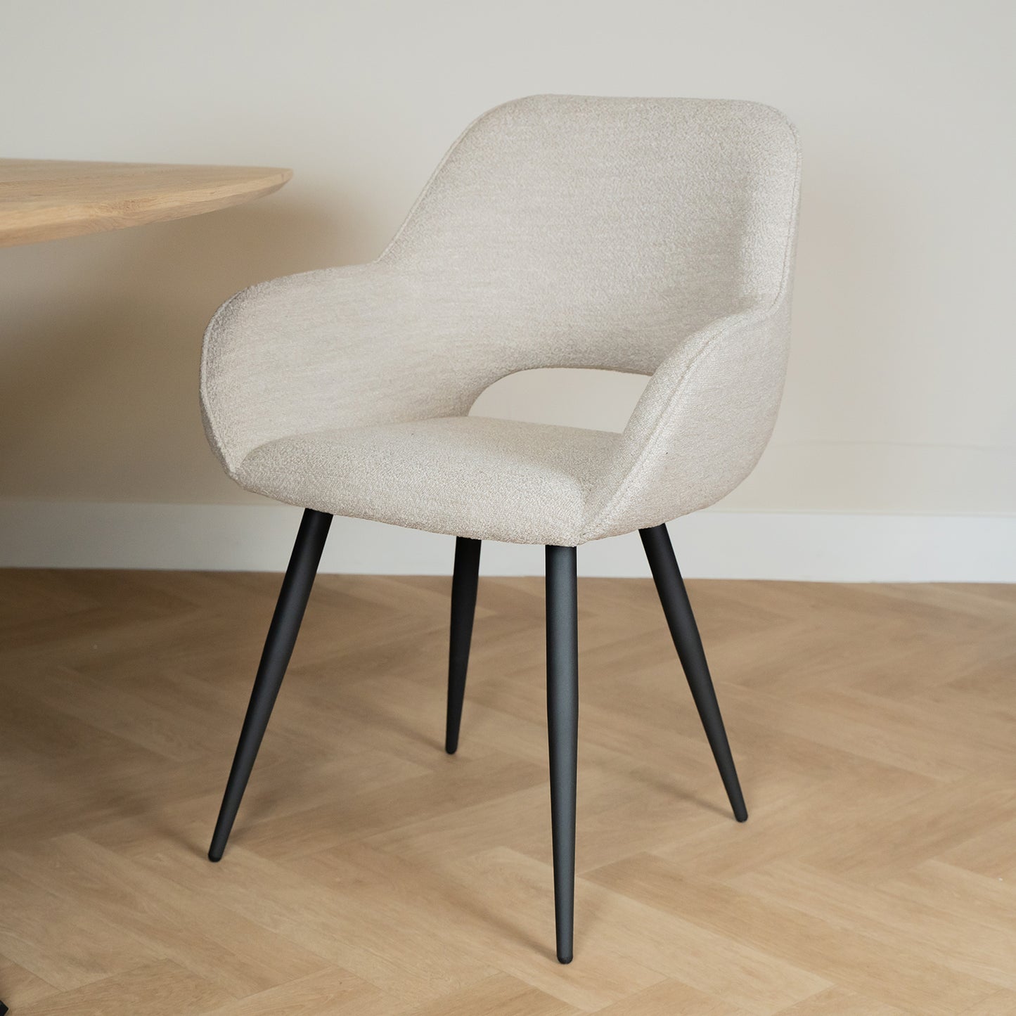 bouclé eetkamerstoel fer 