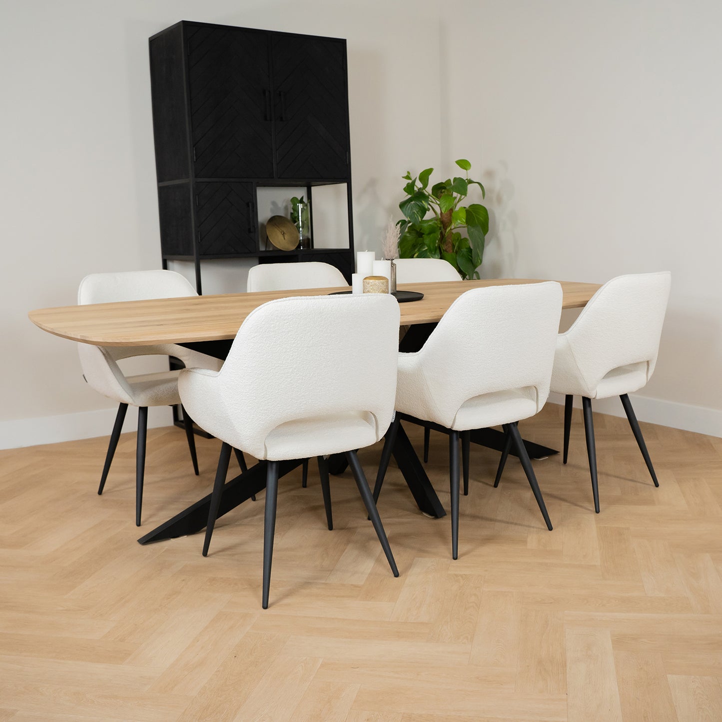 Eetkamerstoel Fer | Grijs Bouclé