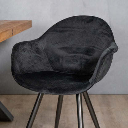 Eetkamerstoel Forli | Zwart fluweel