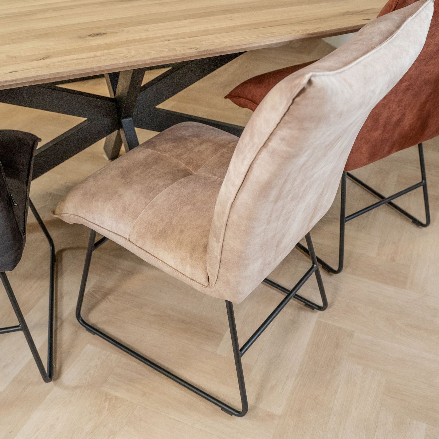 champagne taupe eetkamerstoel ivo modern