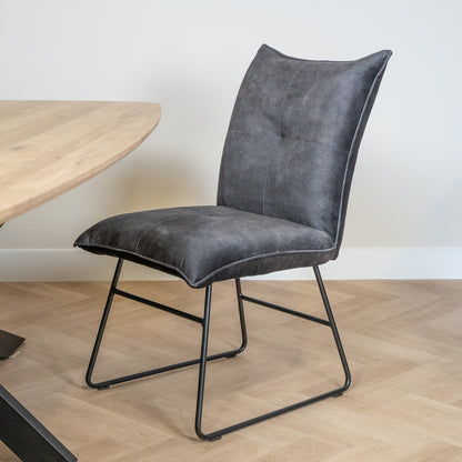 eetkamerstoel grijs velvet