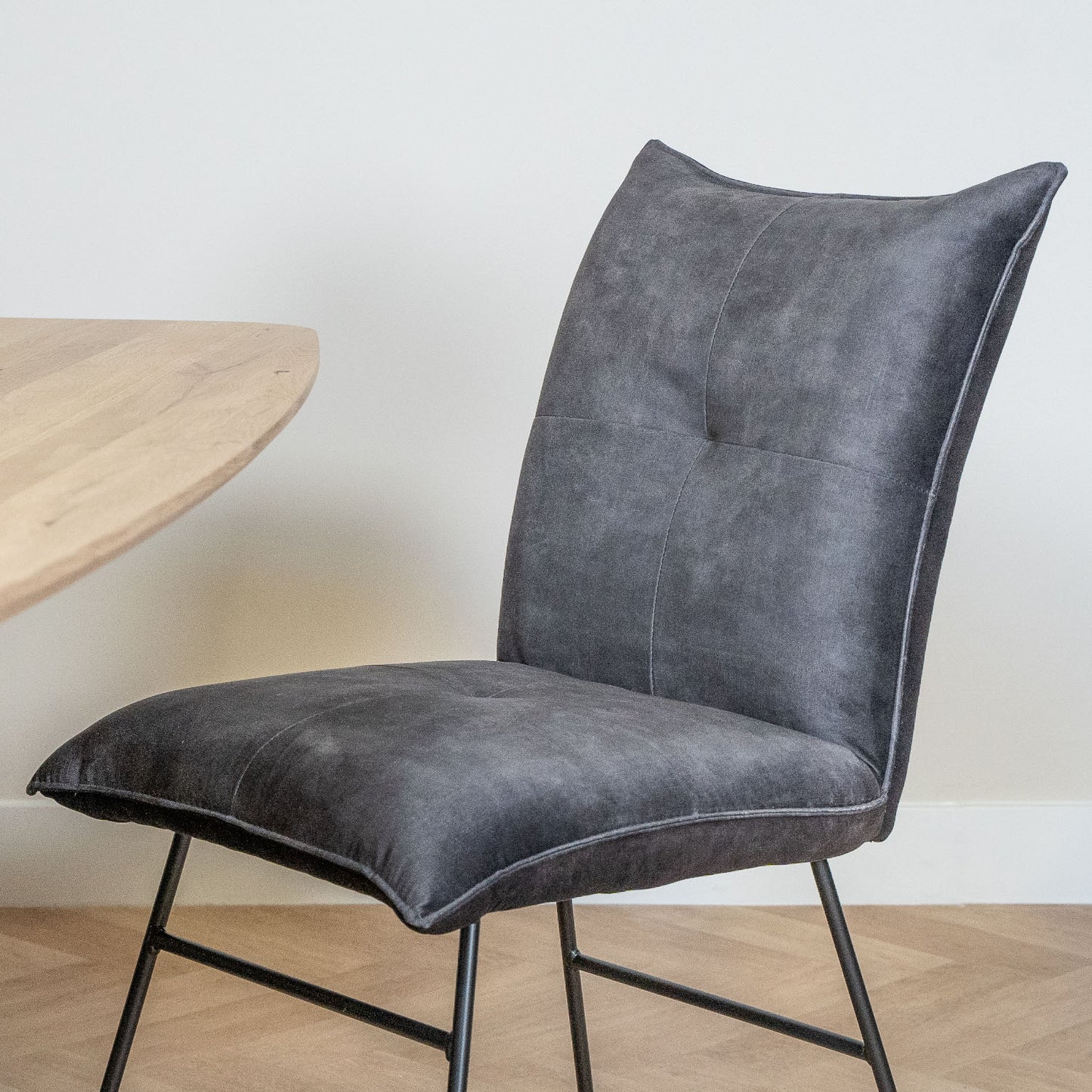 eetkamerstoele ivo velvet grijs antraciet