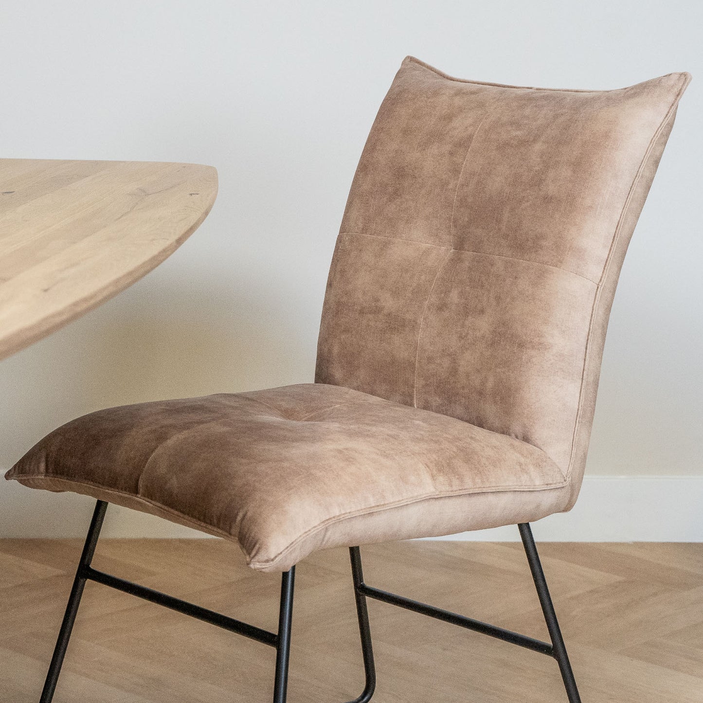 luxe eetkamerstoel ivo champagne taupe