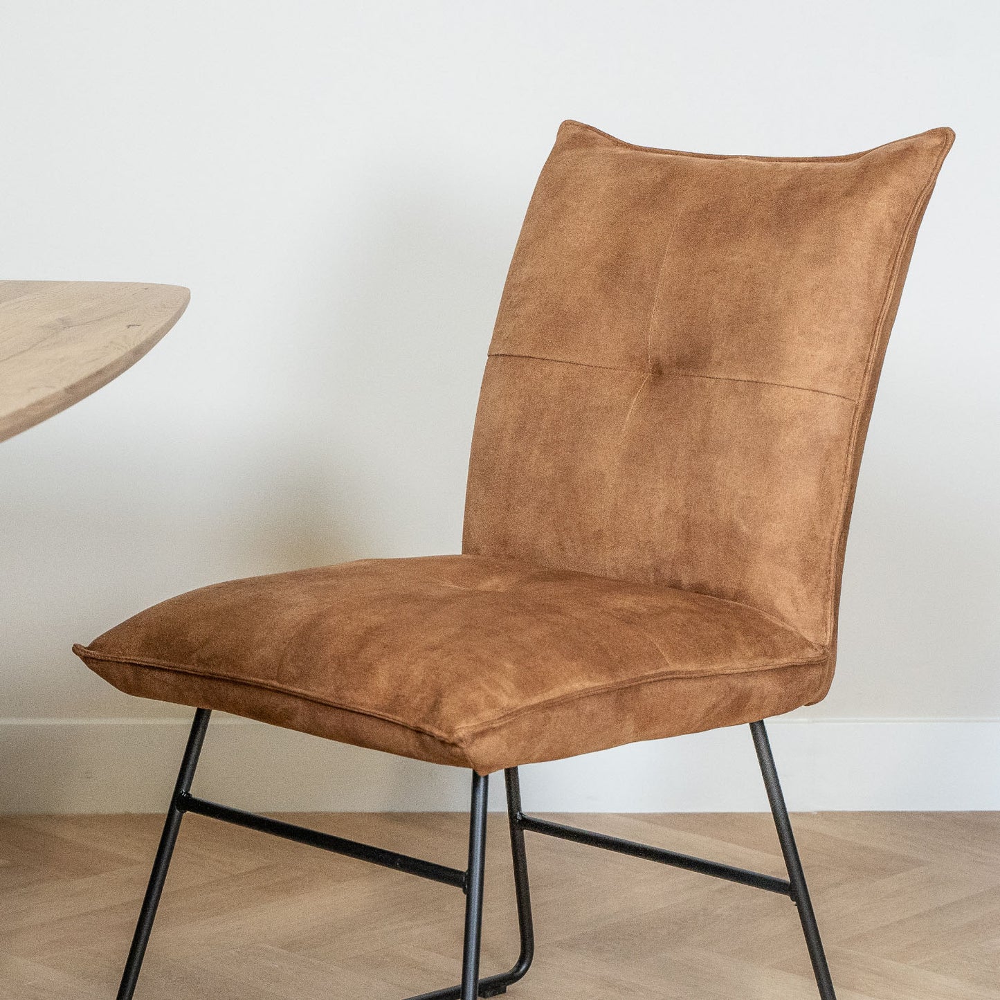 eetstoel bruin cognac zonder arm