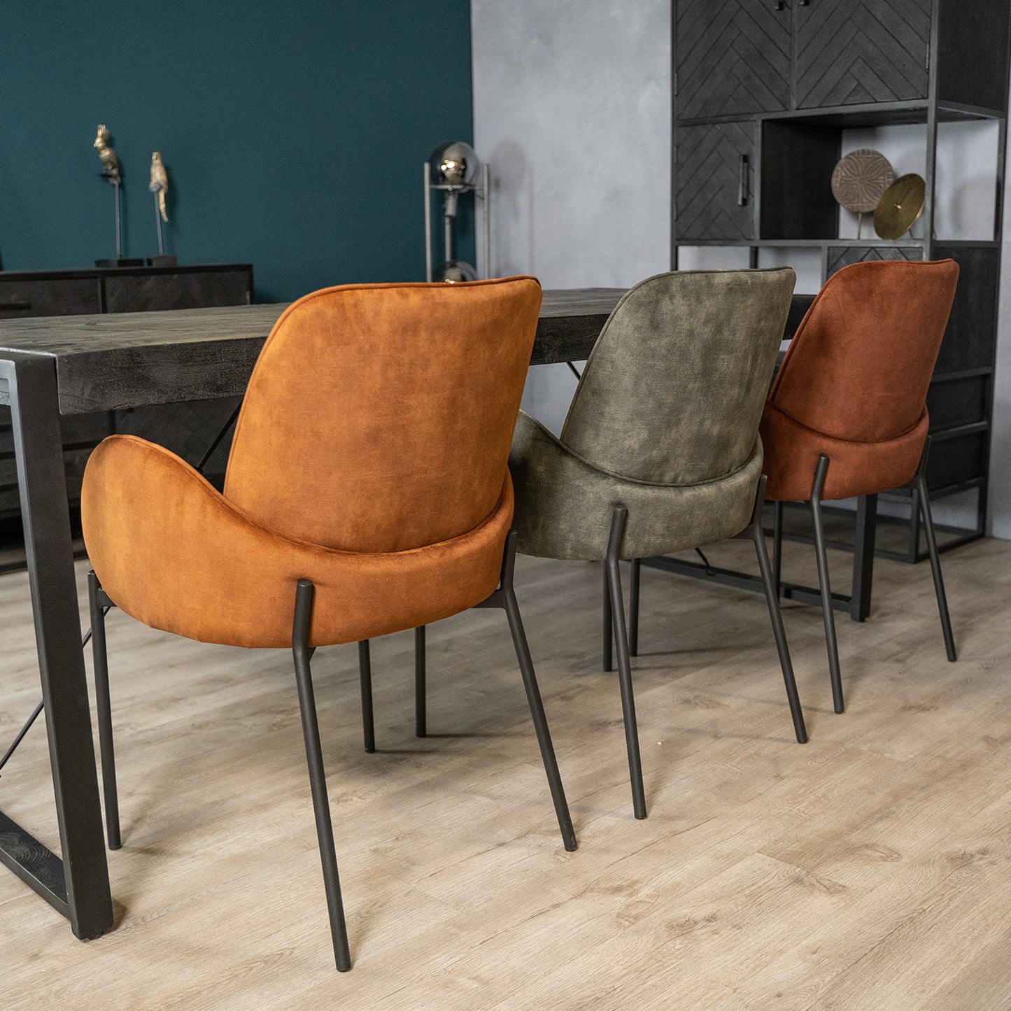 Eetkamerstoel Jari | Velours Rust