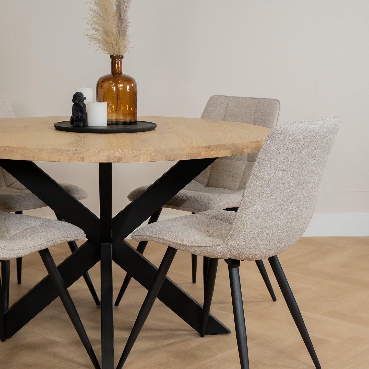 Eetkamerstoel Jelt | Naturel Bouclé