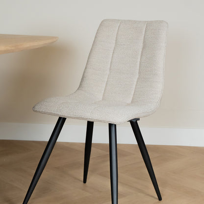 bouclé eetkamerstoelen zonder armleuning eetkamerstoel Jelt