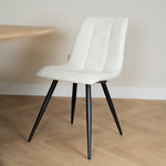 eetkamerstoel ivoor wit goedkoop bouclé