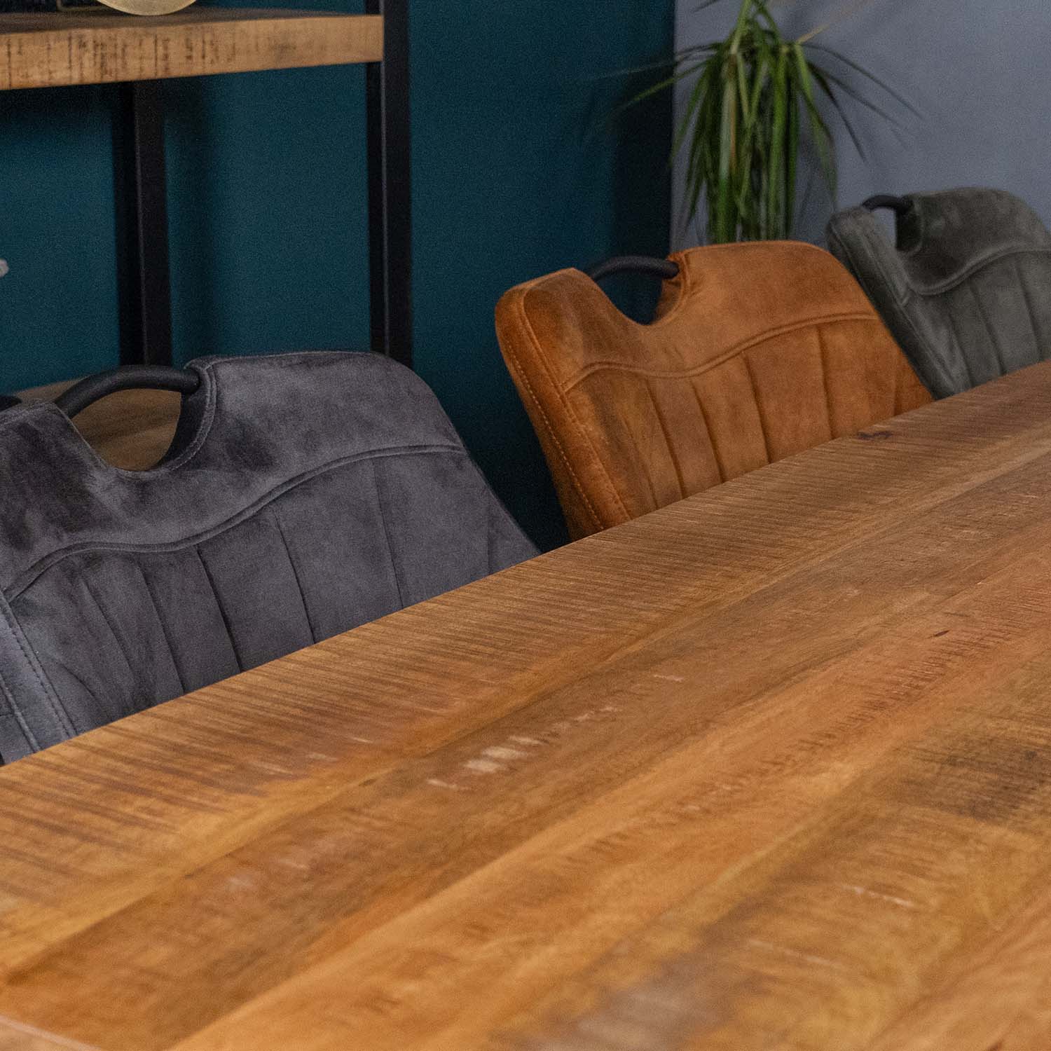 velvet eetkamerstoel met handvat