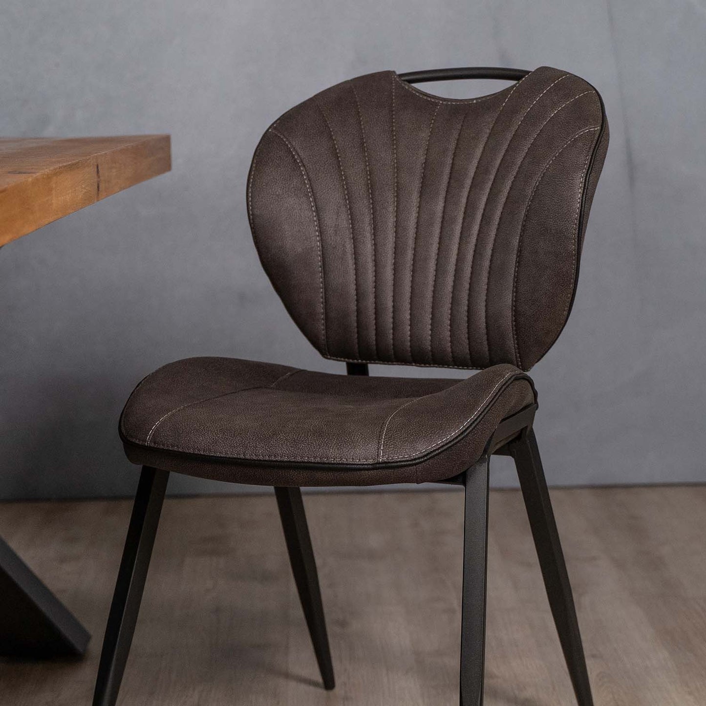 grijze eetkamerstoel antraciet industrieel