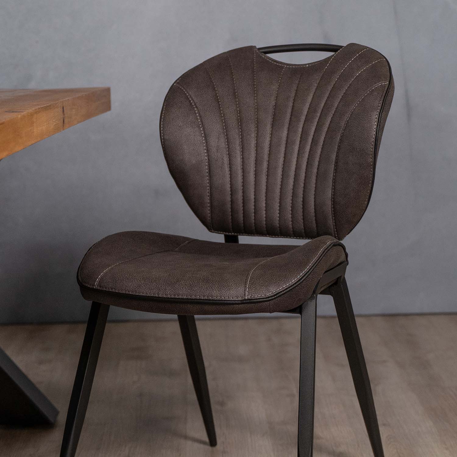 grijze eetkamerstoel antraciet industrieel