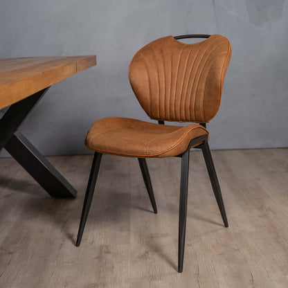 cognac eetkamerstoel industrieel