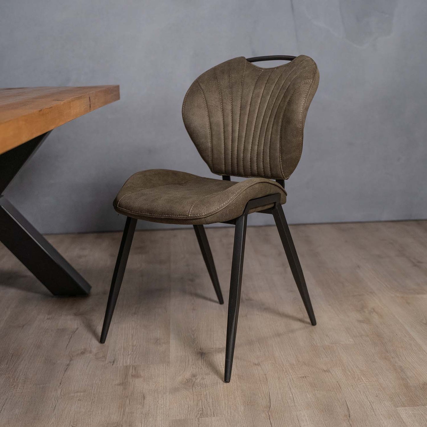 industriele eetkamerstoel jim army groen