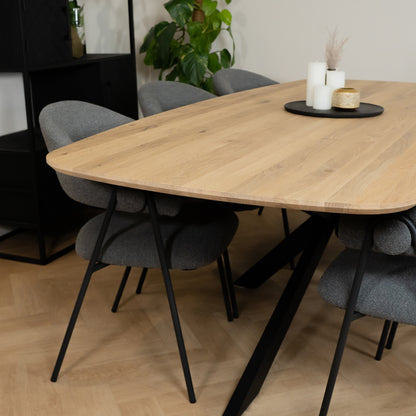 Eetkamerstoel Lowen Grijs Bouclé