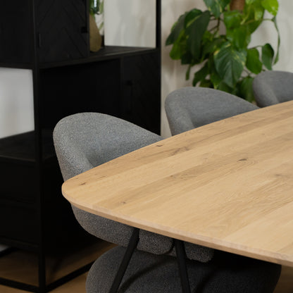 Eetkamerstoel Lowen Grijs Bouclé