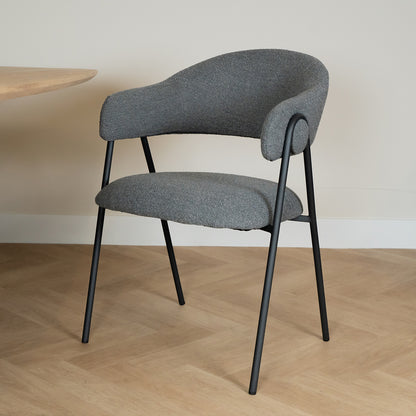 Eetkamerstoel Lowen Grijs Bouclé
