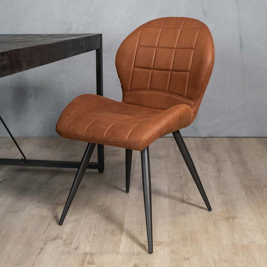 Eetkamerstoel Sil | Cognac Microvezel