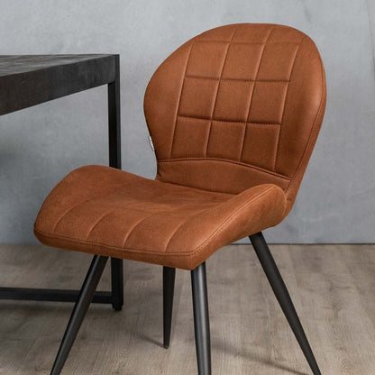 Eetkamerstoel Sil | Cognac Microvezel
