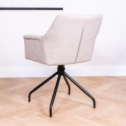 bouclé eetkamerstoel draaibaar