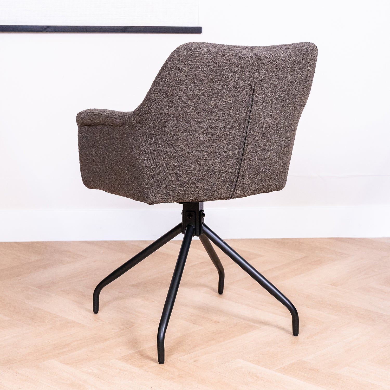 draaibare stoel ortana bruin bouclé