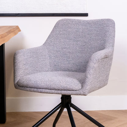 bouclé eetkamerstoel draaibaar frame