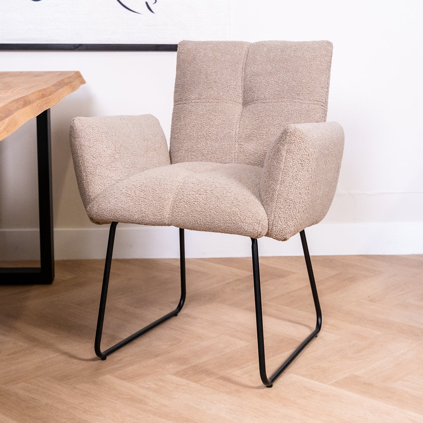 teddy eetkamerstoel dante licht bruin