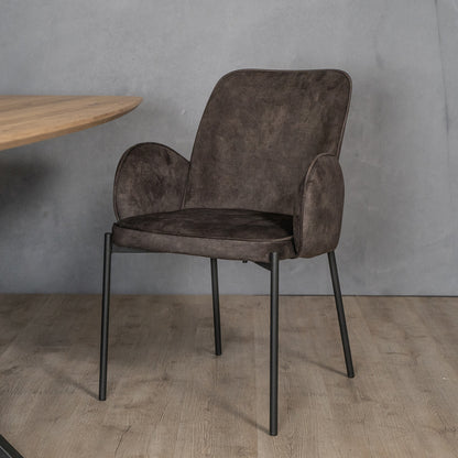 Eetkamerstoel Jari | Velours Antraciet