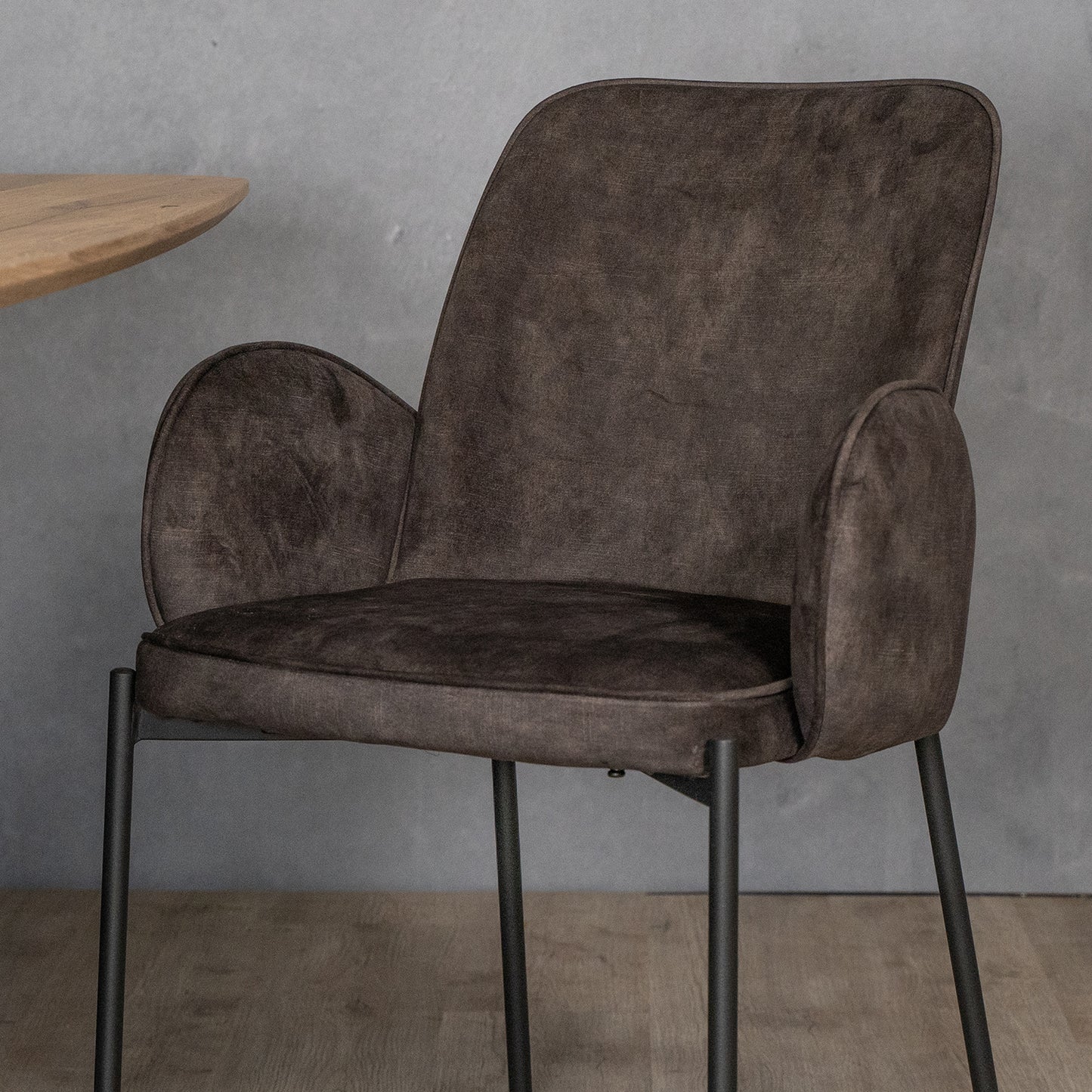 Eetkamerstoel Jari | Velours Antraciet